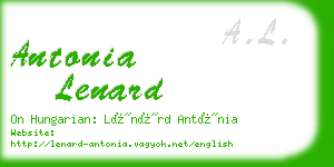 antonia lenard business card